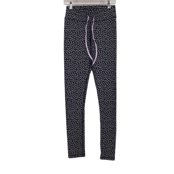 The Upside Black Blue Butterfly Print Skinny‎ Pants Womens 6 Pull On Leggings - Picture 1 of 9